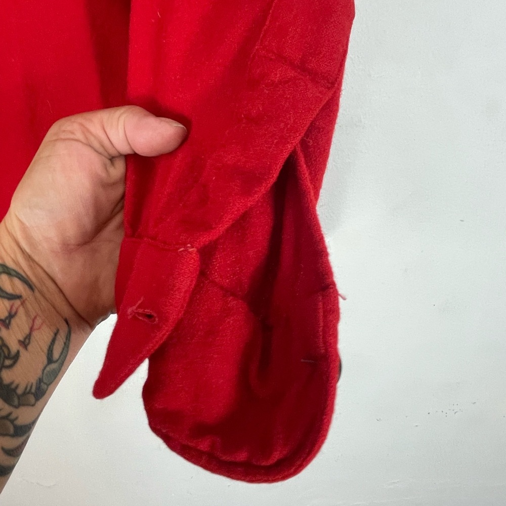 Vintage Pendleton Red Wool Flannel Button Down Sh… - image 5